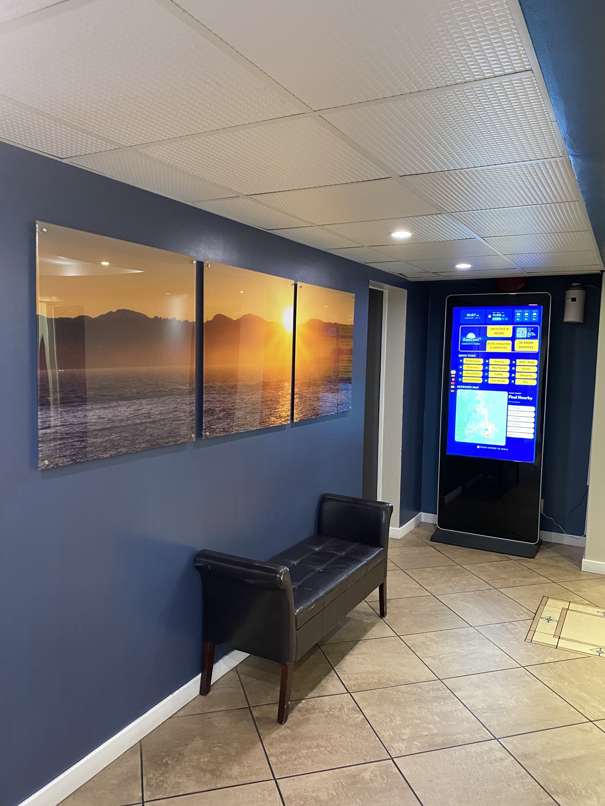 NexBoards touchscreen in the lobby of Days Inn by Wyndham Victoria On The Harbour